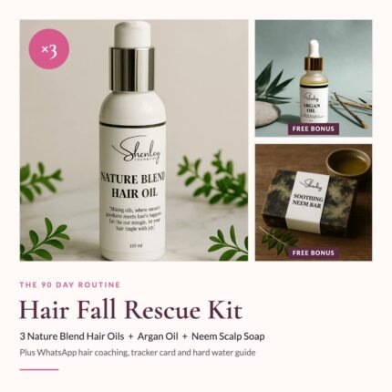 90 Day Hair Fall Rescue Kit: 3 Nature Blend Hair Oils, Argan Oil and Neem Scalp Soap